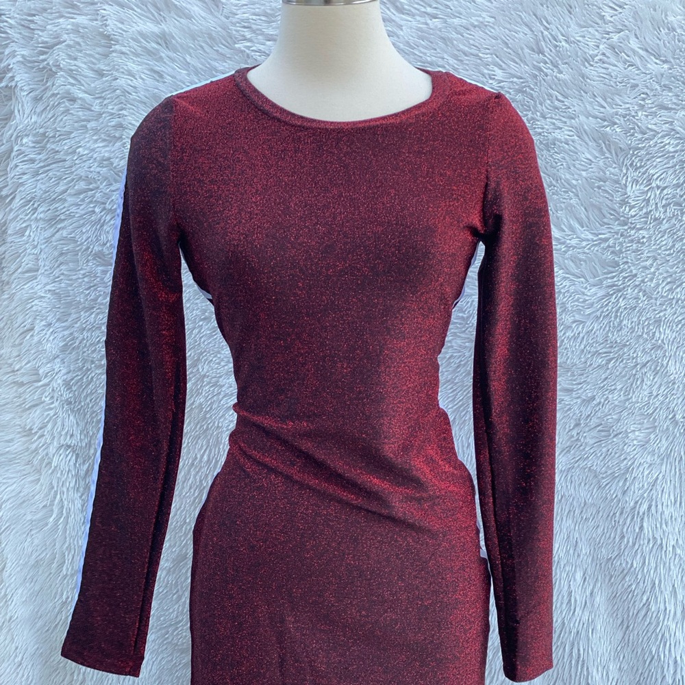 Women Sexy Bodycon Glitter Long Sleeve Slim Dress Formal Party Dress